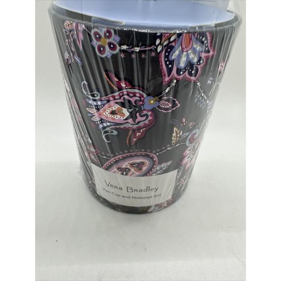 Vera Bradley Pen Cup And Notepad Set In Felicity Paisley NIP - Picture 2 of 5